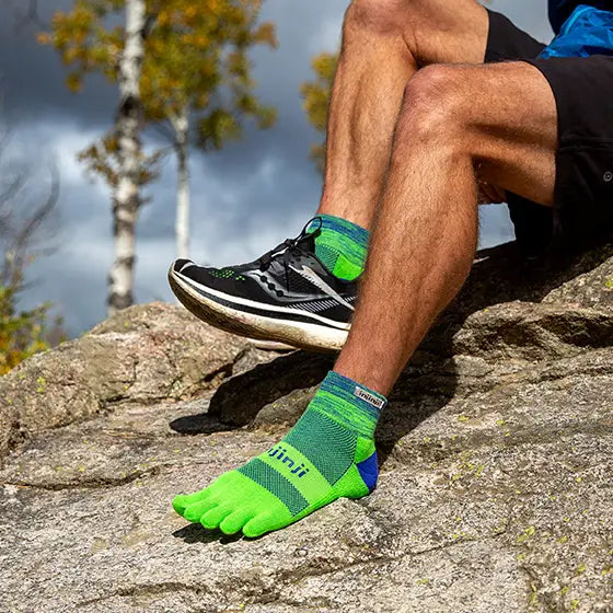 Injinji Trail Midweight Mini Crew Mens Canopy - Barefoot Junkie