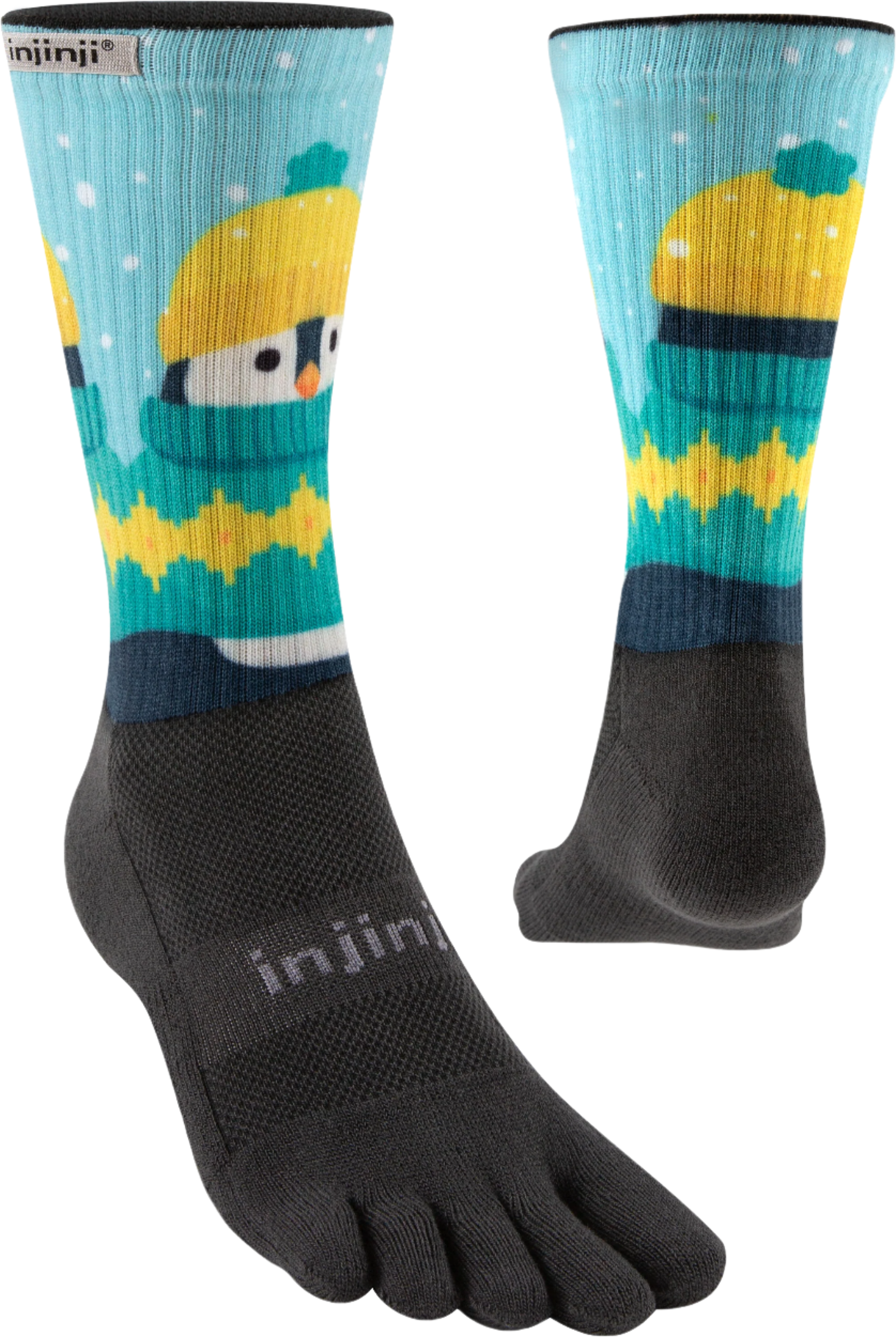 Injinji Trail Midweight Crew Men's Polar (Artist Designed AW24) - Barefoot Junkie