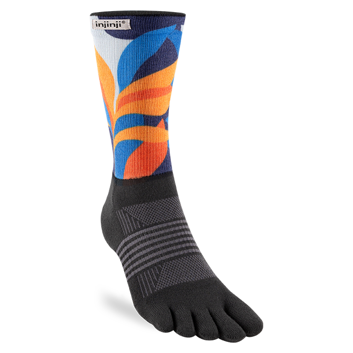 Injinji Trail Midweight Crew Womens Botanic (Artist Designed SS26) - Barefoot Junkie