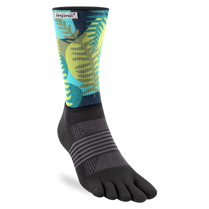 Injinji Trail Midweight Crew Mens Jungle (Artist Designed SS26) - Barefoot Junkie