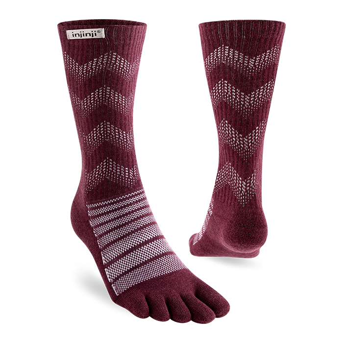 Injinji Outdoor Midweight Crew Mens Garnet