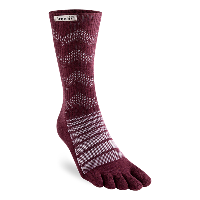 Injinji Outdoor Midweight Crew Mens Garnet single