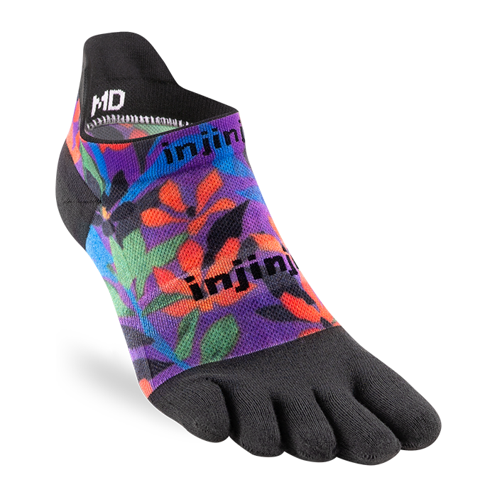 Injinji Run Light Weight Mens No Show Tropical (Artist Designed SS26) - Barefoot Junkie