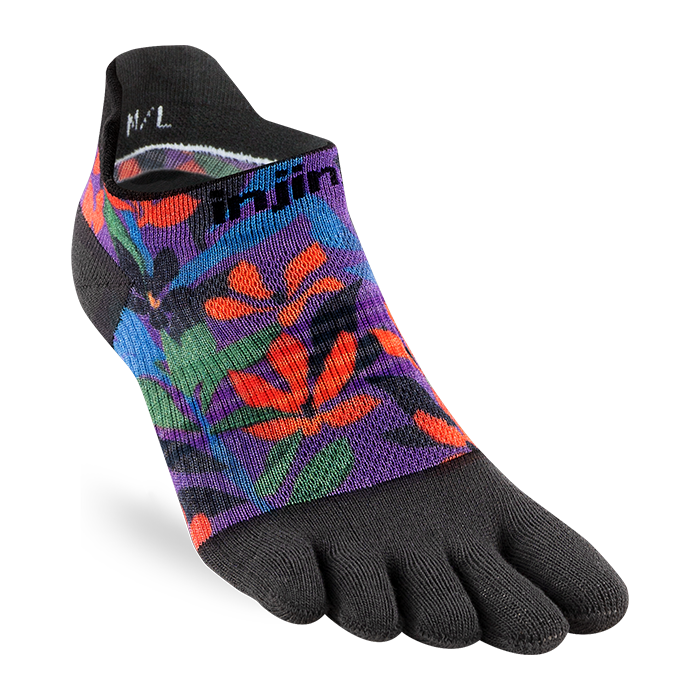 Injinji Run Light Weight No Show Womens Tropical (Artist Designed SS26) - Barefoot Junkie