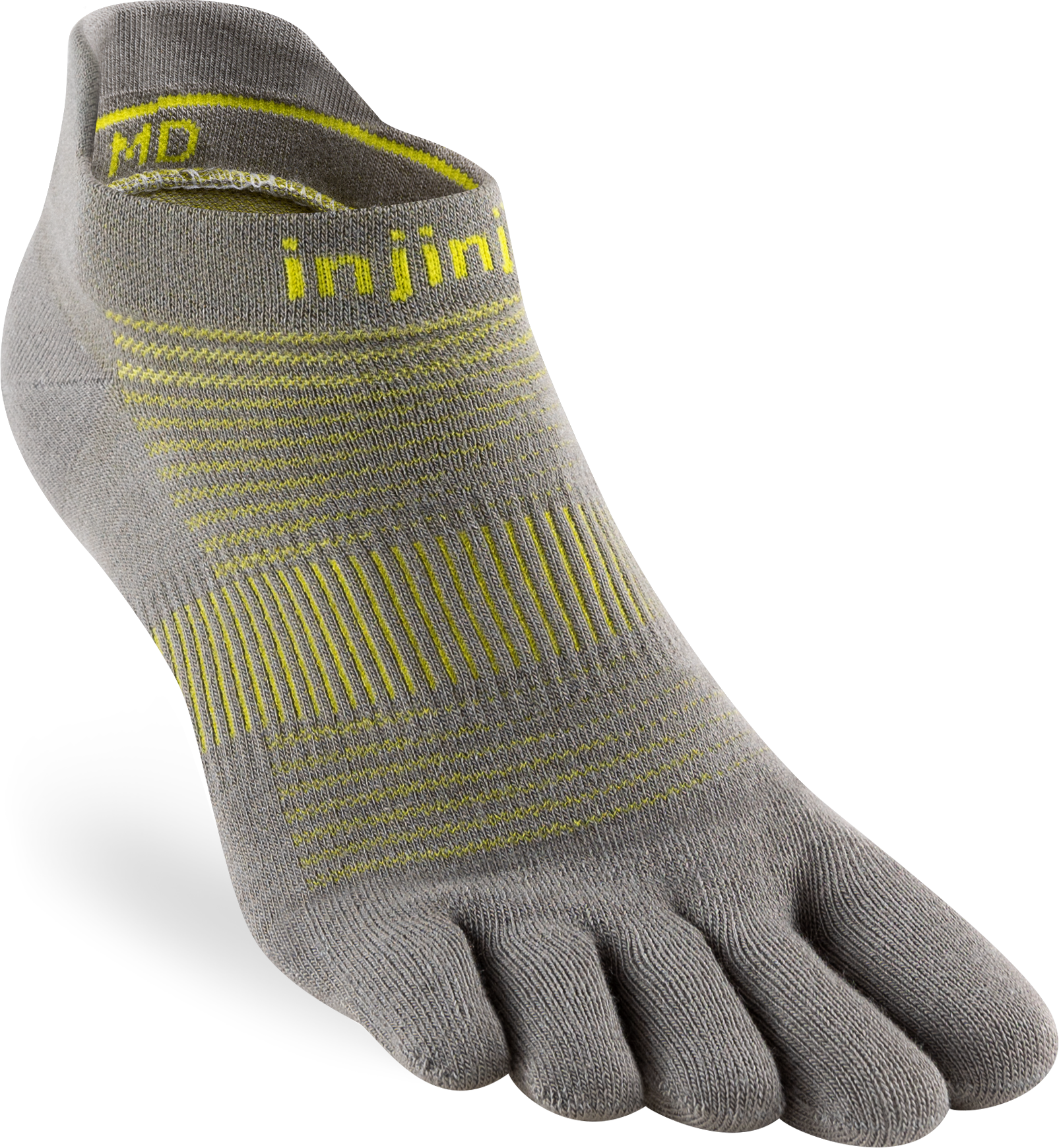 Injinji Ultra Run Light Weight No Show Mens Neon Silver (NEW 2024)