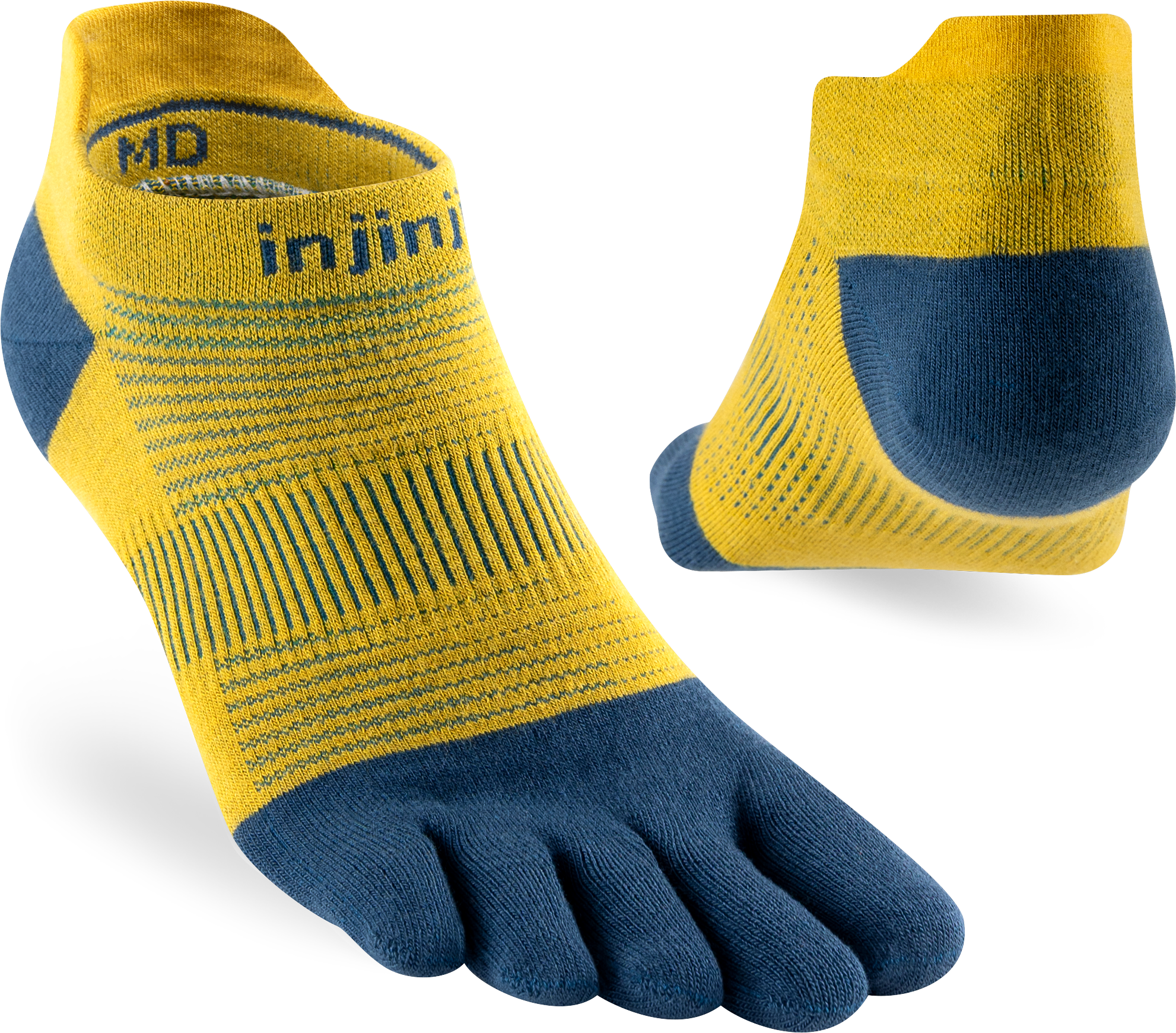 Injinji Ultra Run Light Weight No Show Mens Royal Yellow (NEW 2024)