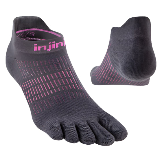 Injinji UR Light Weight No Show Womens Charcoal double