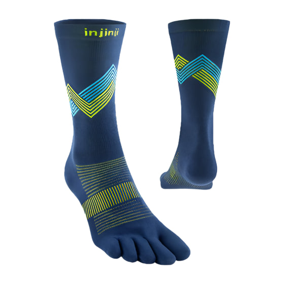 Injinji Ultra Run Light Weight Crew Mens Glow double