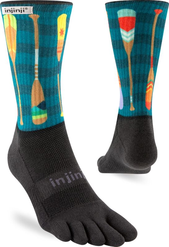 Injinji Trail Midweight Crew Men's Paddle (Artist Designed SS25) - Barefoot Junkie