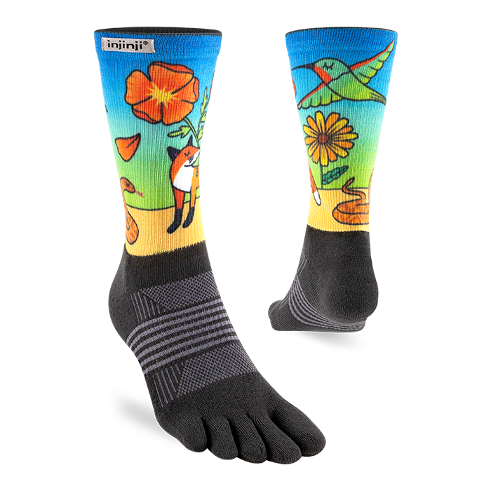 Injinji Artist Designed Hanna Trail Midweight Crew Women's Fox (AW25) duo