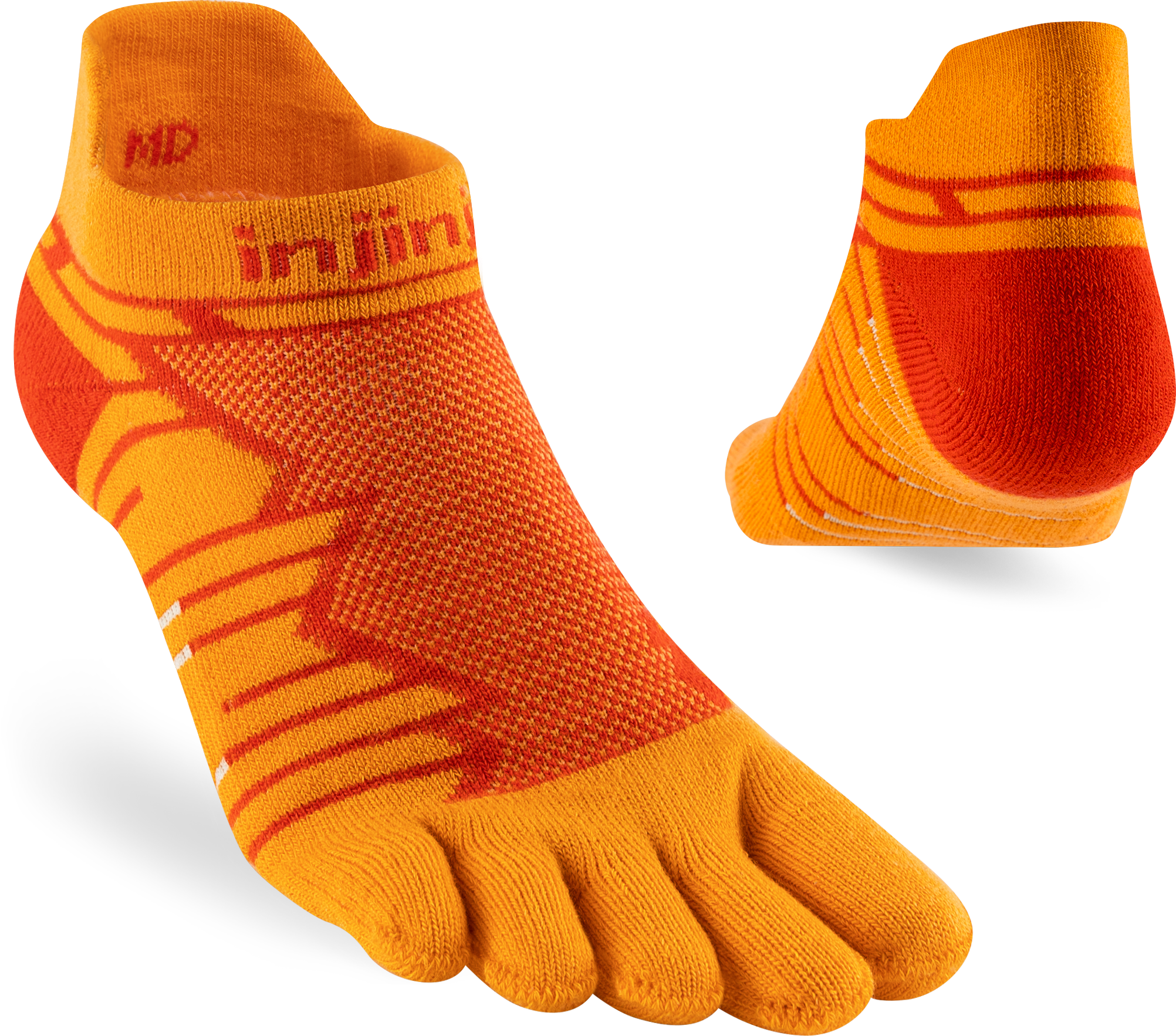 Injinji Ultra Run No Show Mens Desert Orange (NEW 2024)
