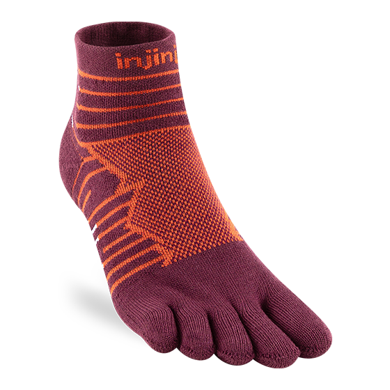 Injinji Ultra Run Mini Crew Mens Mahogany - Barefoot Junkie