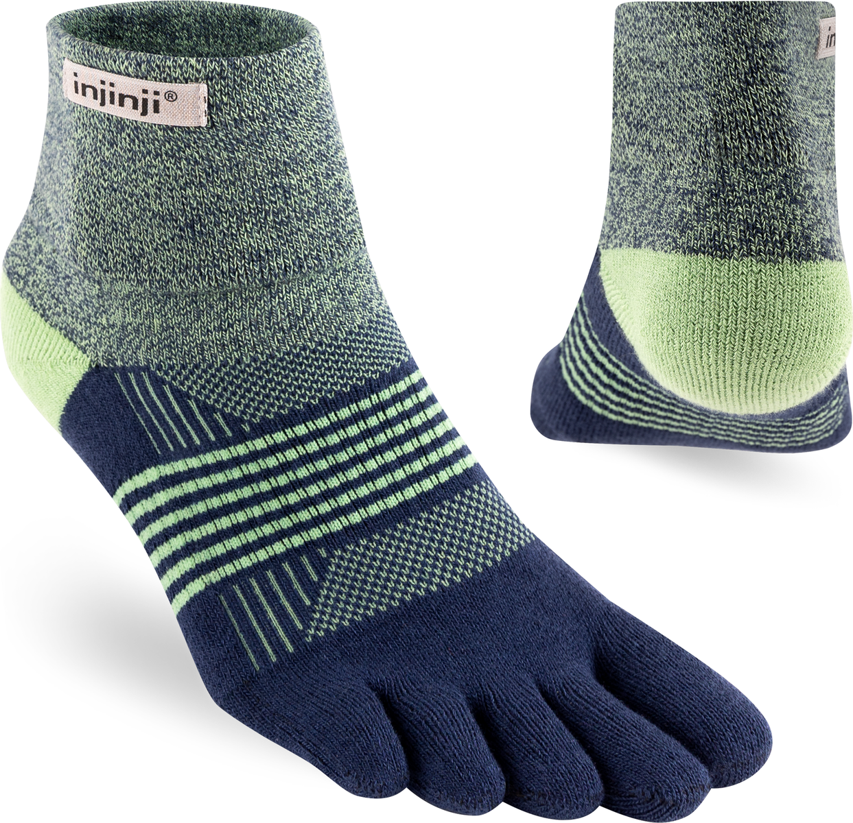 Injinji Toe Socks - Injinji Trail Midweight Mini Crew Ladies Stargazer (NEW AW23) - Barefoot Junkie - Injinji Socks
