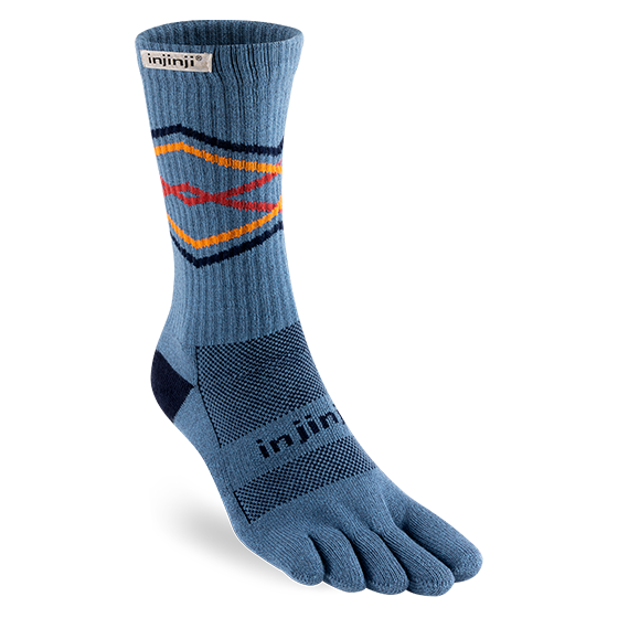 Injinji Toe Socks - Injinji Trail Midweight Crew Midnight Lake (NEW AW23) - Barefoot Junkie - Injinji Socks