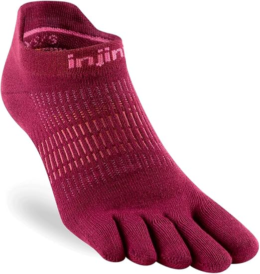 Injinji Run Light Weight No Show Womens Beetroot