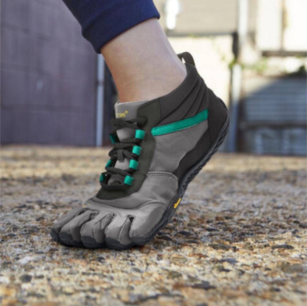 Vibram Fivefingers - V-Trek Insulated Womens Black Grey Green - Barefoot Junkie - Shoes