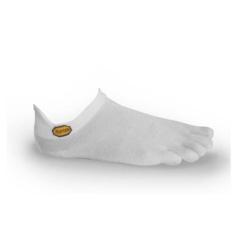 Vibram No Show Toe Socks White