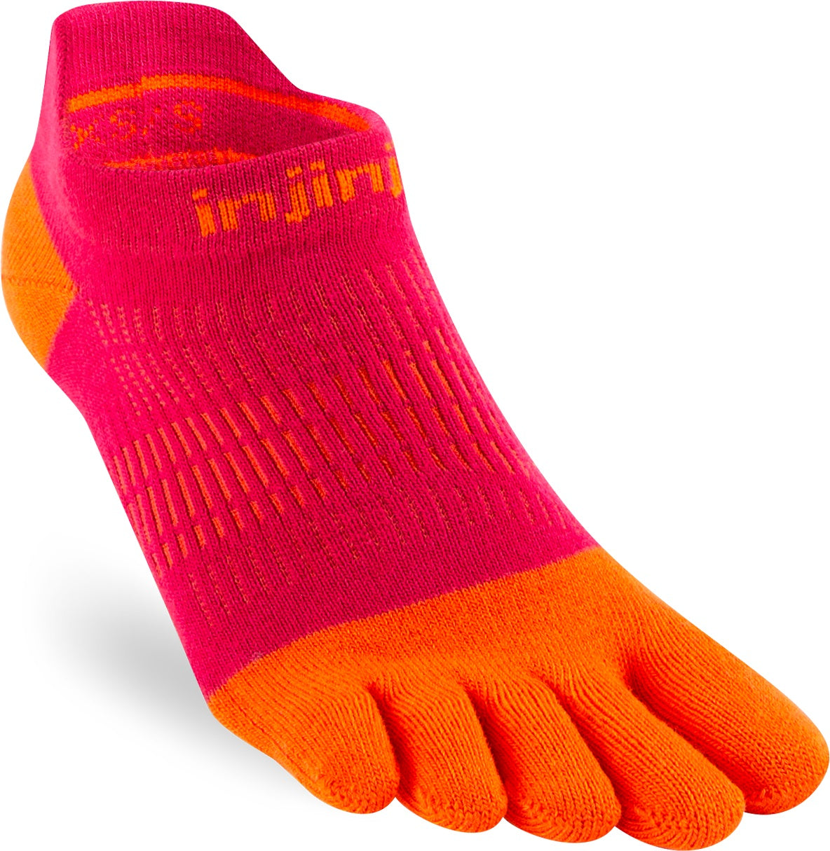 Injinji Toe Socks - Injinji UR Ladies Light Weight No Show Chilli (New 2023) - Barefoot Junkie - Injinji Socks