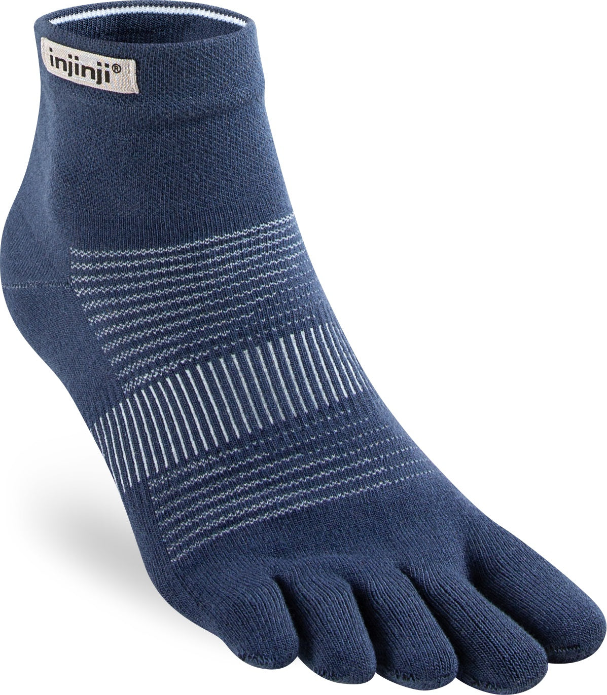 Injinji Toe Socks - Injinji Ultra Run Light Weight Mini Crew Navy (New 2023) - Barefoot Junkie - Injinji Socks