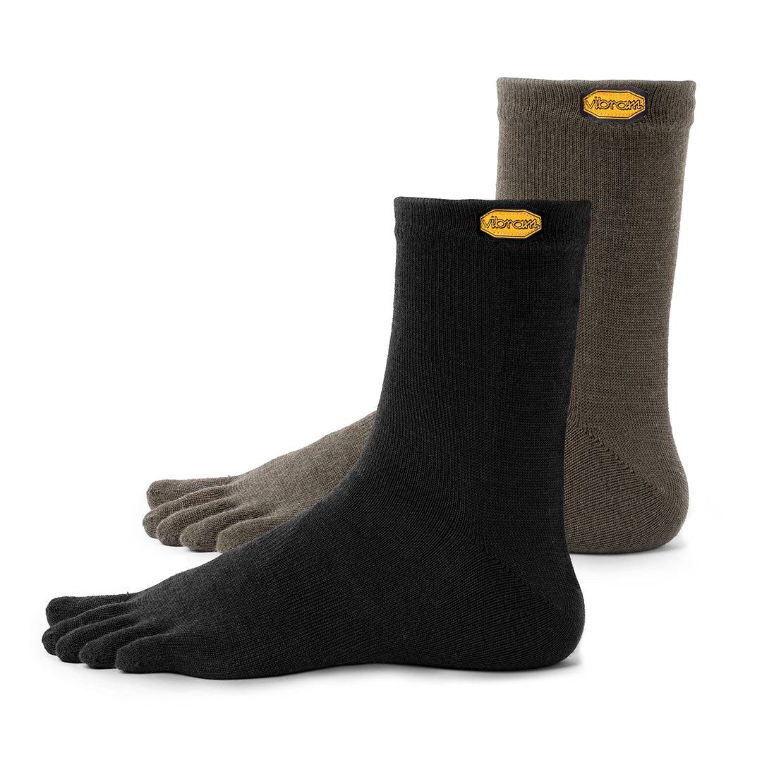 TOETOE - Outdoor Wool High-Crew Toe Socks (Black, 3.5-6) 