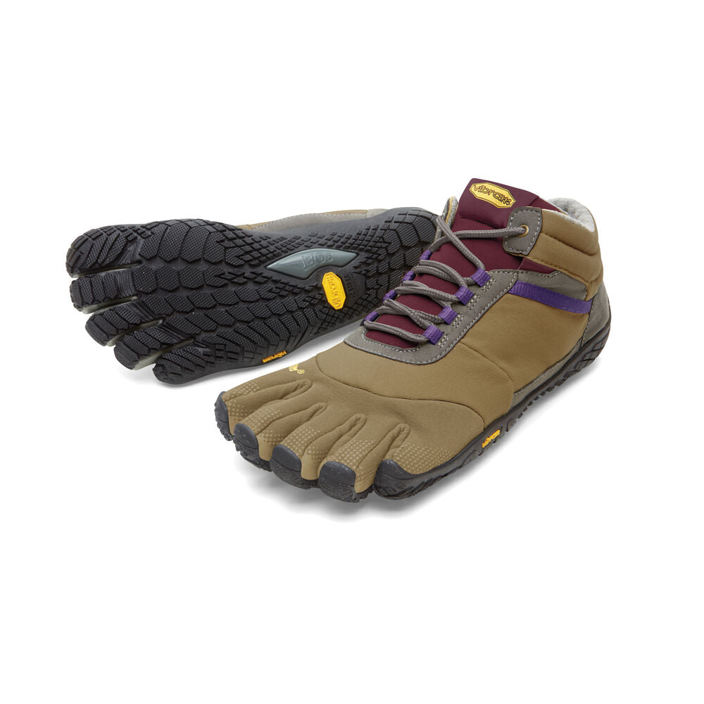 Vibram Fivefingers - Trek Ascent Womens Insulated Khaki Grape (buy size up) - Barefoot Junkie - Womens Vibram Fivefingers