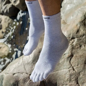 Injinji Toe Socks - Injinji Liner Crew Grey (NEW AW23) - Barefoot Junkie - Injinji Socks