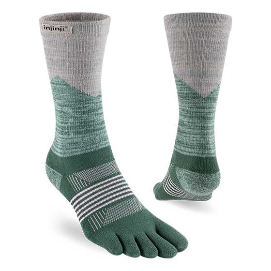 Injinji Toe Socks - Injinji Trail Midweight Crew Ladies Alpine (NEW AW23) - Barefoot Junkie - Injinji Socks