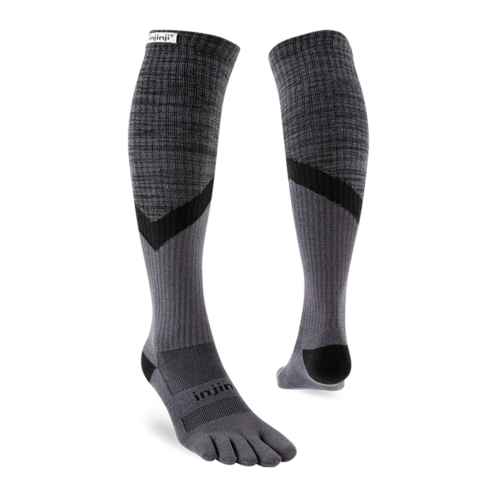 Injinji Trail Midweight Over Calf Coolmax Granite - Barefoot Junkie