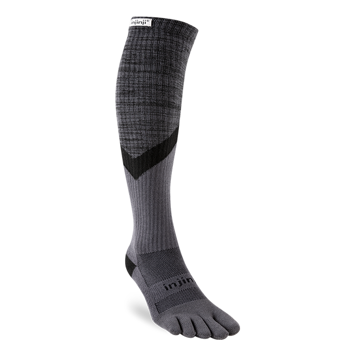 Injinji Trail Midweight Over Calf Coolmax Granite - Barefoot Junkie
