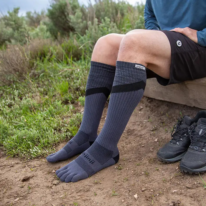 Injinji Trail Midweight Over Calf Coolmax Granite - Barefoot Junkie