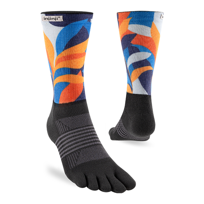 Injinji Trail Midweight Crew Mens Botanical (Artist Designed SS26) - Barefoot Junkie