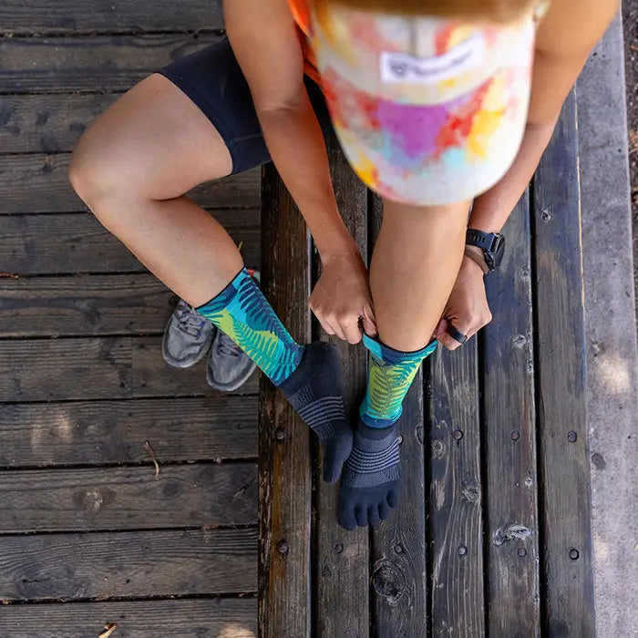 Injinji Trail Midweight Crew Mens Jungle (Artist Designed SS26) - Barefoot Junkie