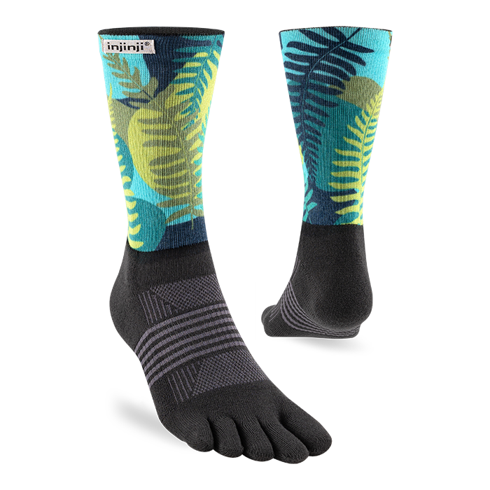 Injinji Trail Midweight Crew Mens Jungle (Artist Designed SS26) - Barefoot Junkie