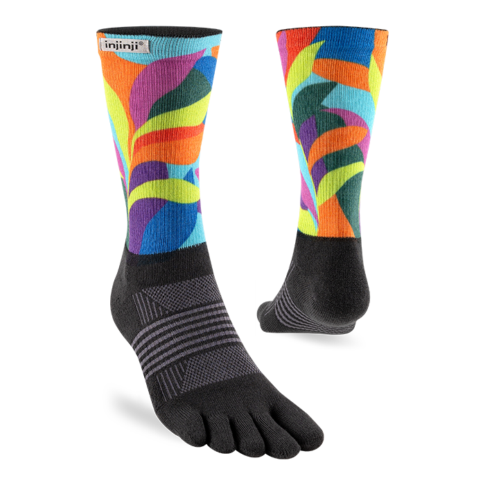 Injinji Trail Midweight Crew Mens Verdure (Artist Designed SS26) - Barefoot Junkie
