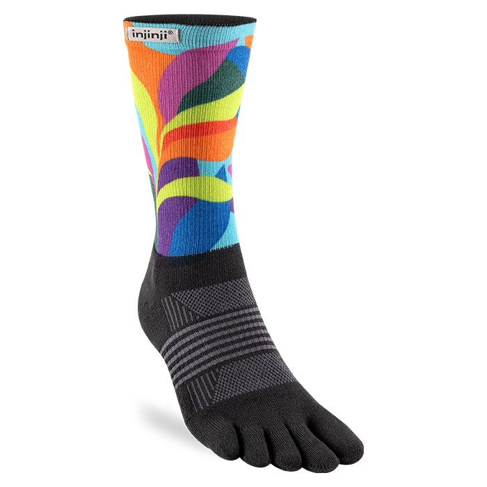 Injinji Trail Midweight Crew Mens Verdure (Artist Designed SS26) - Barefoot Junkie