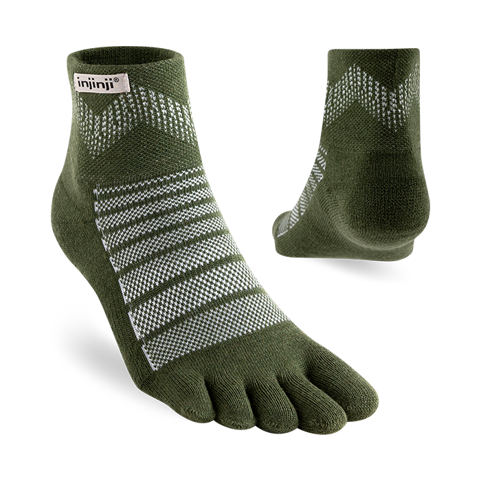 Injinji Outdoor Midweight Mini Crew Mens Forest - Barefoot Junkie