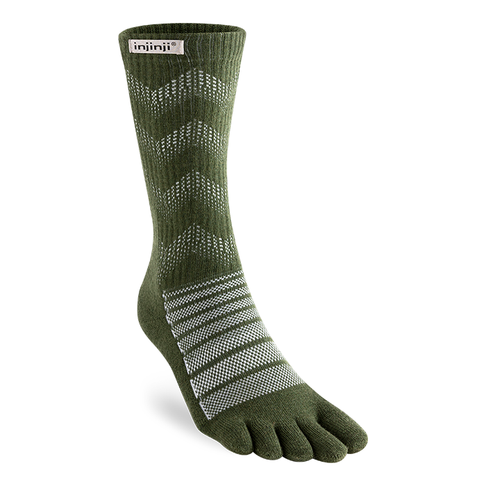 Injinji Outdoor Midweight Crew Mens Forest