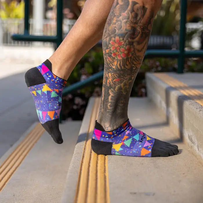 Injinji Run Light Weight Mens No Show Party Time (Artist Designed AW26)