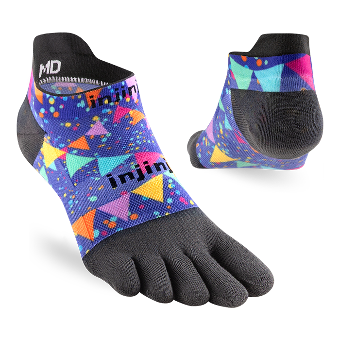 Injinji Run Light Weight Mens No Show Party Time (Artist Designed AW26)