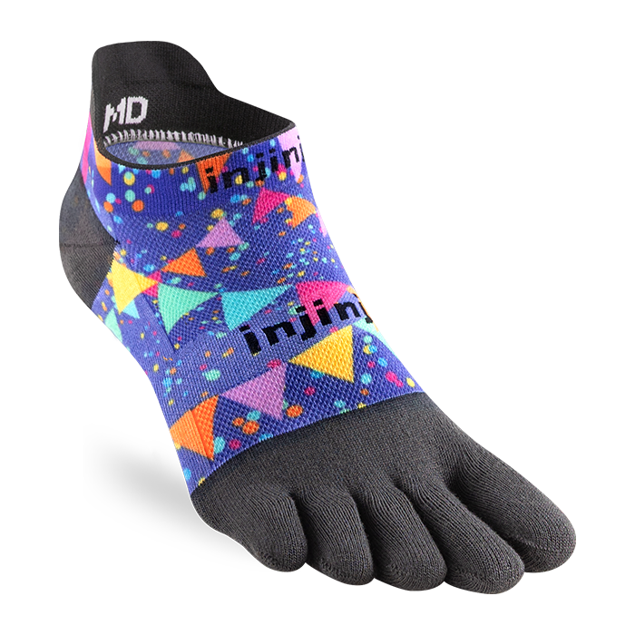 Injinji Run Light Weight Mens No Show Party Time (Artist Designed AW26)