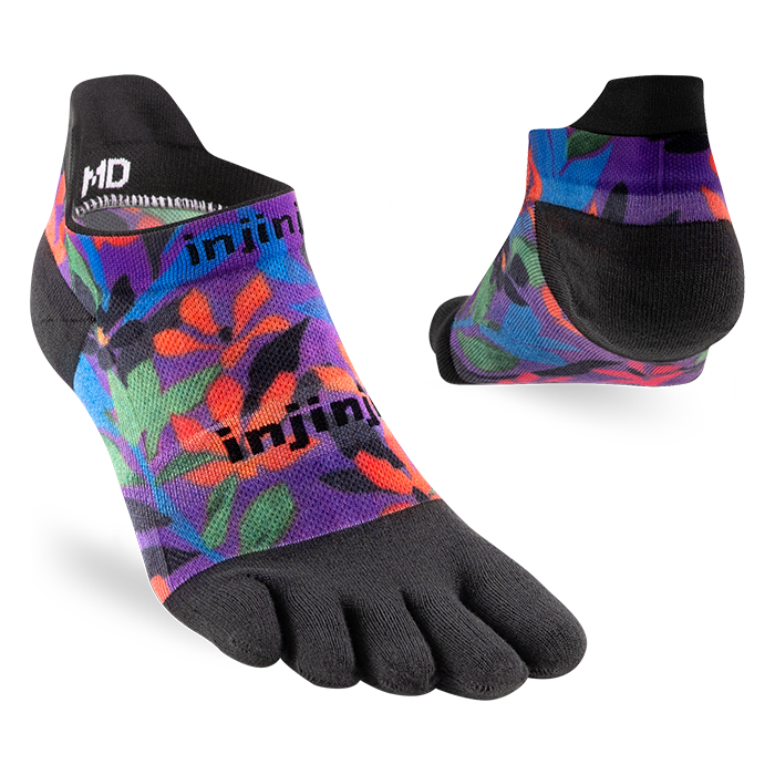 Injinji Run Light Weight Mens No Show Tropical (Artist Designed SS26) - Barefoot Junkie