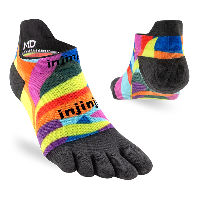 Injinji Run Light Weight Mens No Show Verdure (Artist Designed SS26) - Barefoot Junkie