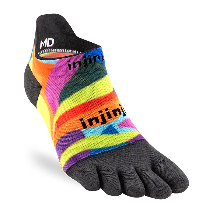 Injinji Run Light Weight Mens No Show Verdure (Artist Designed SS26) - Barefoot Junkie