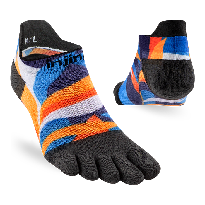Injinji Run Light Weight No Show Womens Botanic (Artist Designed SS26) - Barefoot Junkie