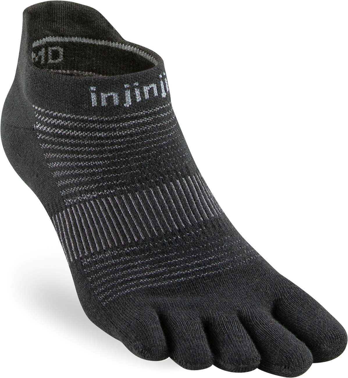 Injinji Ultra Run Light Weight No Show Mens Black - Barefoot Junkie