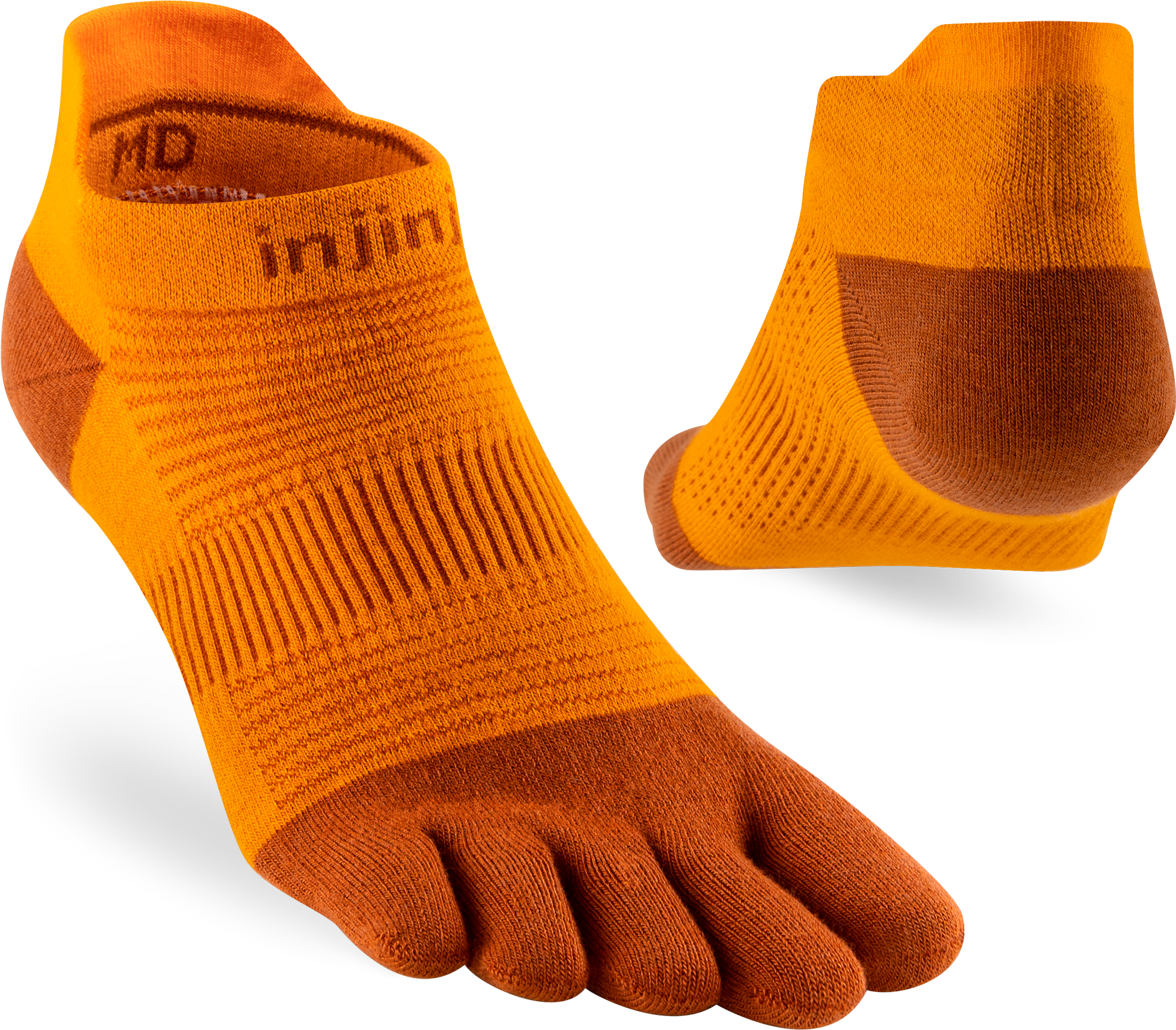Injinji Toe Socks - Injinji Ultra Run Light Weight No Show Campfire (NEW 2024) - Barefoot Junkie - Injinji Socks