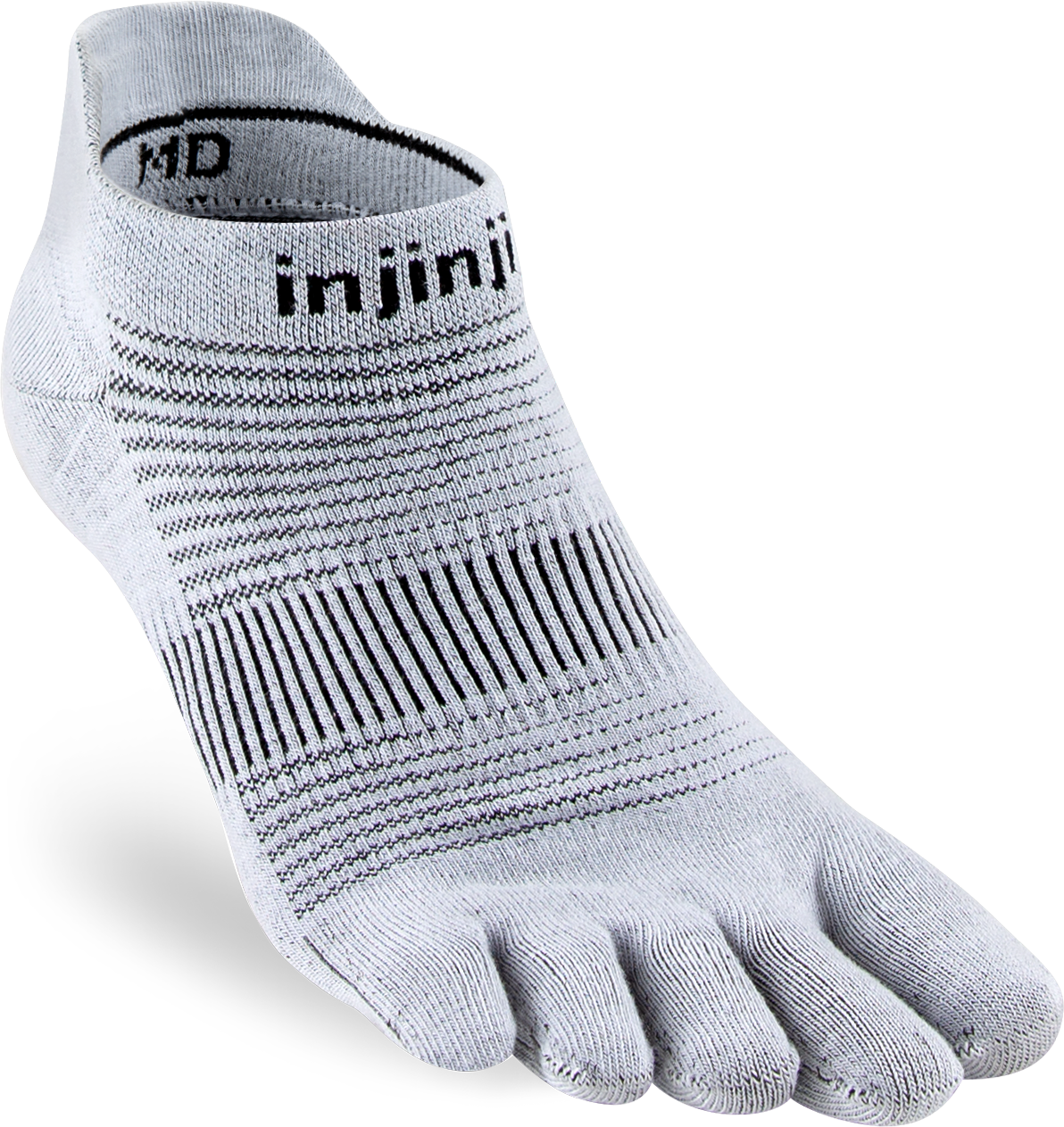 Injinji Ultra Run Light Weight No Show Mens Grey - Barefoot Junkie