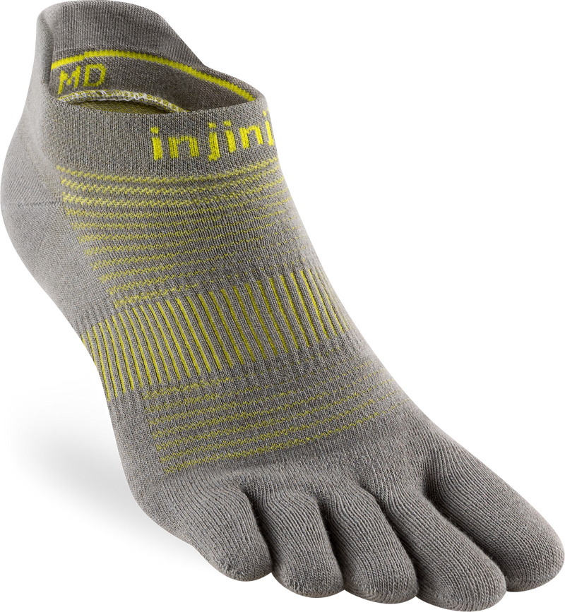 Injinji Ultra Run Light Weight No Show Mens Neon Silver (NEW 2024)
