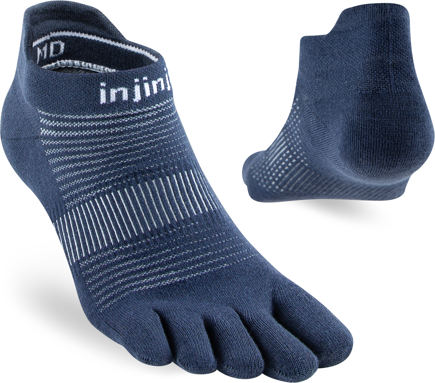 Injinji Ultra Run Light Weight No Show Mens Navy - Barefoot Junkie