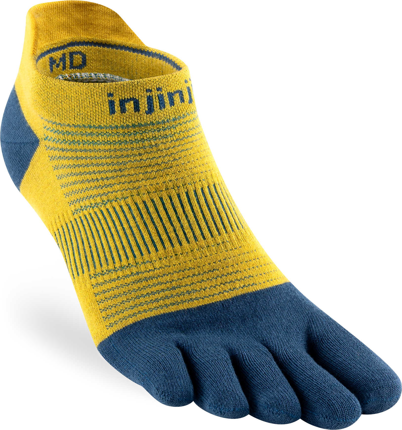 Injinji Toe Socks - Injinji Ultra Run Light Weight No Show Royal Yellow (NEW 2024) - Barefoot Junkie - Injinji Socks